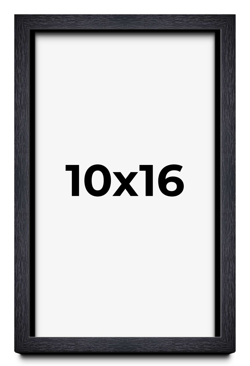 10x16 Shadow Box 1" Depth Black Picture Frame - UV Acrylic, Backing, Hanging Hardware